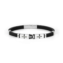 Load image into Gallery viewer, CITY BRACELET 028816/002 SILVER ANCHOR &amp; BLACK CZ
