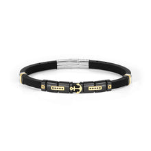 Load image into Gallery viewer, CITY BRACELET 028817/002 GOLD ANCHOR &amp; BLACK CZ
