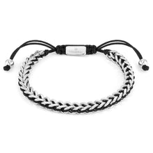 Load image into Gallery viewer, B-YOND BRACELET 028937/001 STEEL WITH BLACK CORD
