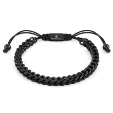 Load image into Gallery viewer, B-YOND BRACELET 028937/015 BLACK PVD STEEL WITH BLACK CORD
