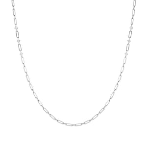 CHAINS OF STYLE LONG NECKLACE STEEL CZ 029402/001