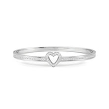 Load image into Gallery viewer, PRETTY BANGLES 029501/02/004 SILVER HEART WITH CZ
