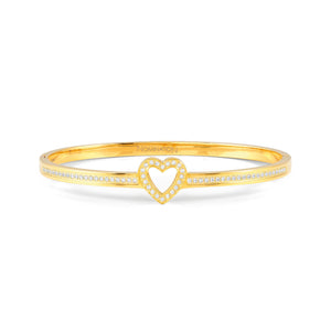 PRETTY BANGLES 029501/02/006 GOLD HEART WITH CZ