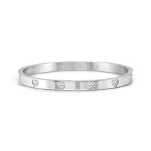Load image into Gallery viewer, PRETTY BANGLES 029503/04/004 SOLID SILVER HEARTS WITH CZ
