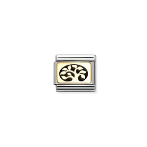 COMPOSABLE CLASSIC LINK 030166/35 TREE OF LIFE IN 18K GOLD AND ENAMEL