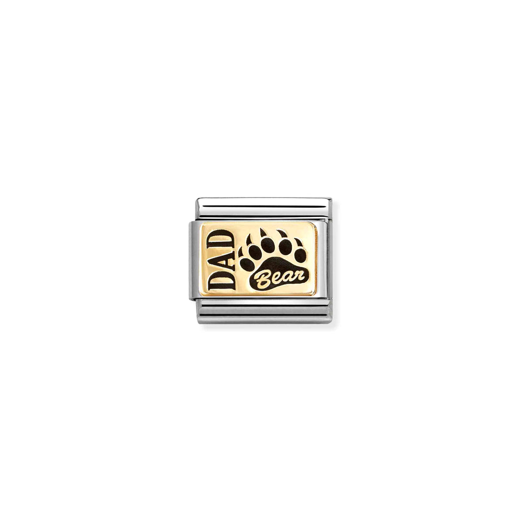COMPOSABLE CLASSIC LINK 030166/38 DAD BEAR IN 18K GOLD AND ENAMEL