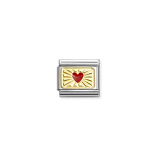 Load image into Gallery viewer, COMPOSABLE CLASSIC LINK 030284/58 RED HEART WITH ETCHED DETAIL IN GOLD
