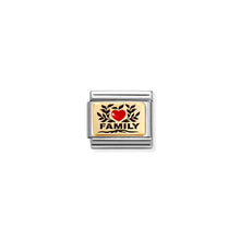 Load image into Gallery viewer, COMPOSABLE CLASSIC LINK 030289/07 FAMILY WITH RED HEART IN 18K GOLD AND ENAMEL
