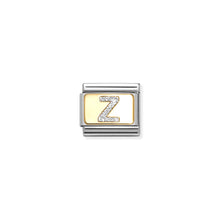 Load image into Gallery viewer, COMPOSABLE CLASSIC LINK 030291/26 SILVER LETTER Z IN 18K GOLD &amp; GLITTER ENAMEL
