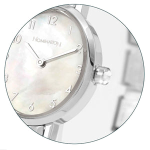 WATCH 076038/008 STAINLESS STEEL OVAL WHITE MOTHER OF PEARL DIAL