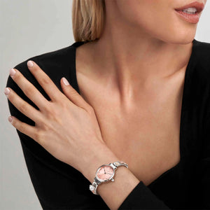 WATCH 076038/014 STAINLESS STEEL OVAL SUNRAY PINK DIAL