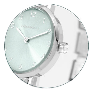 WATCH 076038/032 STAINLESS STEEL OVAL SUNRAY TURQUOISE DIAL