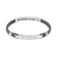 Load image into Gallery viewer, MANVISION BRACELET 133003/051 GREY VEGAN LEATHER WITH GOLD SCREW
