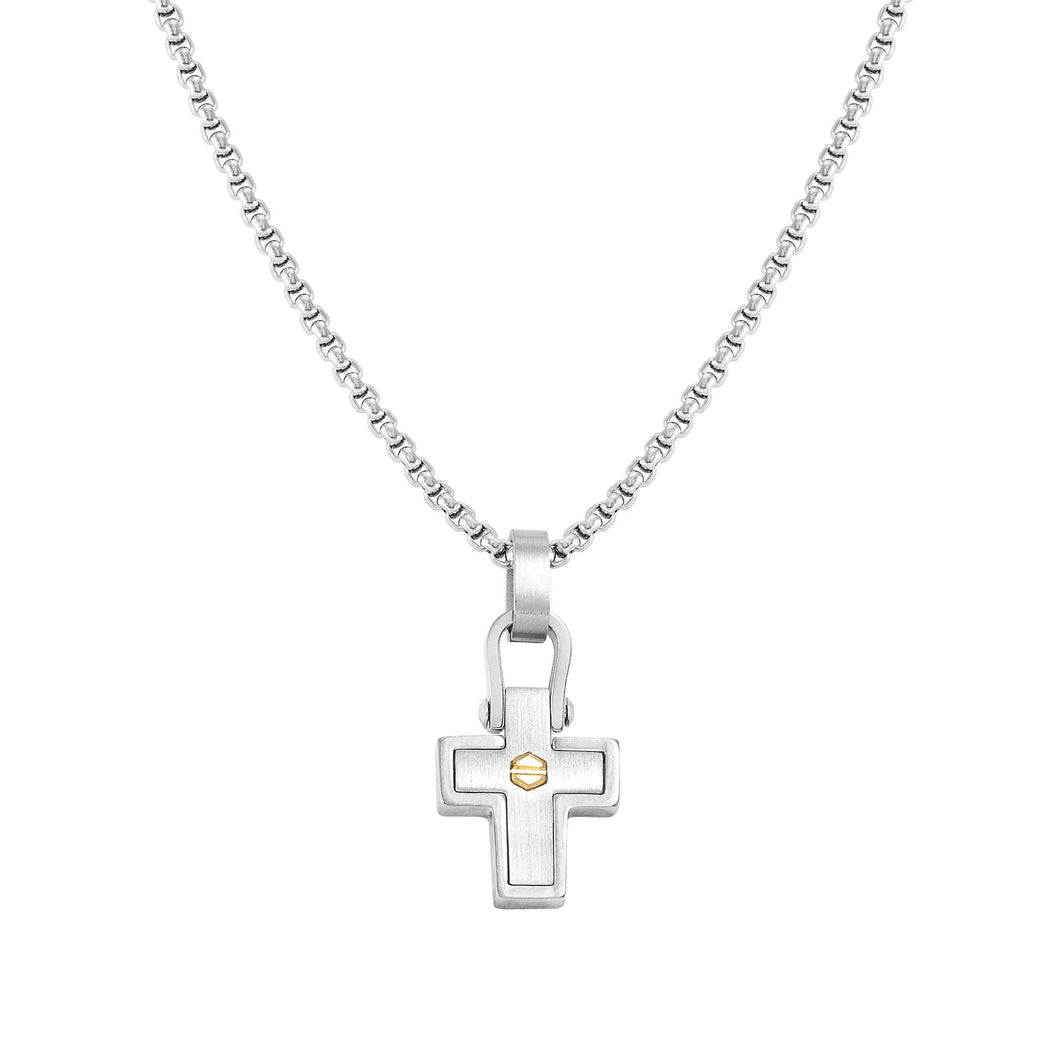 MANVISION NECKLACE 133004/012 CROSS GOLD SCREW