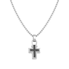 Load image into Gallery viewer, MANVISION NECKLACE 133006/007 CROSS BLACK CZ
