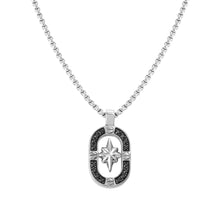Load image into Gallery viewer, MANVISION NECKLACE 133014/014 WIND ROSE BLACK CZ
