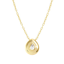Load image into Gallery viewer, DOMINA NECKLACE GOLD WITH TEAR DROP PENDANT CZ 240402/015
