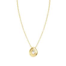 Load image into Gallery viewer, DOMINA NECKLACE GOLD WITH TEAR DROP PENDANT CZ 240402/015
