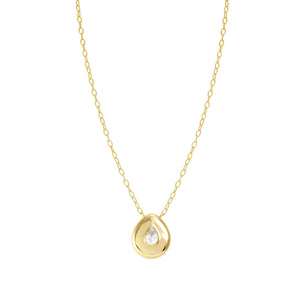 DOMINA NECKLACE GOLD WITH TEAR DROP PENDANT CZ 240402/015