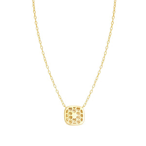 DOMINA NECKLACE GOLD WITH CZ SQUARE PENDANT 240402/036