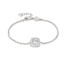 Load image into Gallery viewer, DOMINA BRACELET SILVER WHITE WITH PAVÉ CZ SQUARE 240405/036
