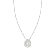 Load image into Gallery viewer, DOMINA NECKLACE SILVER WITH WHITE PAVÉ CZ TEAR DROP PENDANT 240406/015
