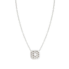 Load image into Gallery viewer, DOMINA NECKLACE SILVER WITH WHITE PAVÉ CZ SQUARE PENDANT 240406/036
