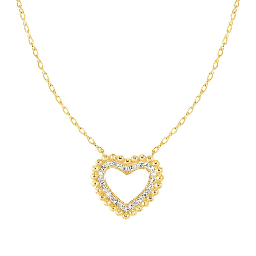 LOVECLOUD NECKLACE GOLD WITH CZ 240504/008 HEART