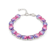 Load image into Gallery viewer, SYMBIOSI BRACELET 240802/028 SILVER WITH PURPLE AND PINK TWO-TONE STONES
