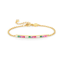 Load image into Gallery viewer, CARISMATICA BRACELET 240909/005 GOLD BAR WITH COLOURFUL CZ
