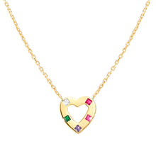 Load image into Gallery viewer, CARISMATICA NECKLACE 240911/021 GOLD HEART WITH COLOURFUL CZ
