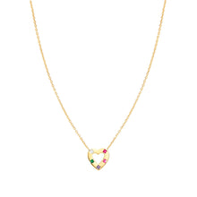Load image into Gallery viewer, CARISMATICA NECKLACE 240911/021 GOLD HEART WITH COLOURFUL CZ
