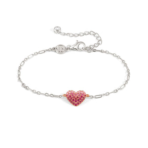 CRYSALIS BRACELET 241102/004 ROSE GOLD HEART WITH CZ