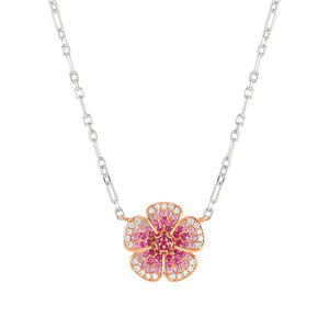 CRYSALIS NECKLACE 241103/010 ROSE GOLD FLOWER WITH CZ