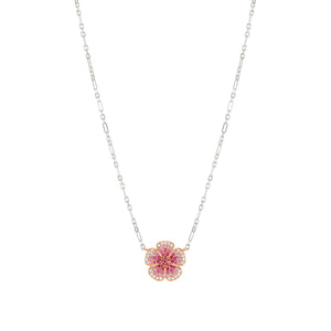 CRYSALIS NECKLACE 241103/010 ROSE GOLD FLOWER WITH CZ