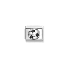 Load image into Gallery viewer, COMPOSABLE CLASSIC LINK 330204/27 SOCCER BALL IN 925 SILVER &amp; BLACK ENAMEL
