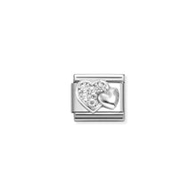 Load image into Gallery viewer, COMPOSABLE CLASSIC LINK 330304/47 HEART IN 925 SILVER &amp; PAVÉ CZ
