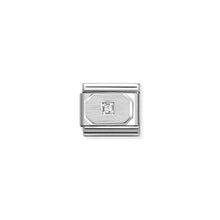 Load image into Gallery viewer, COMPOSABLE CLASSIC LINK 330311/17 RECTANGLE WITH WHITE CZ IN 925 SILVER
