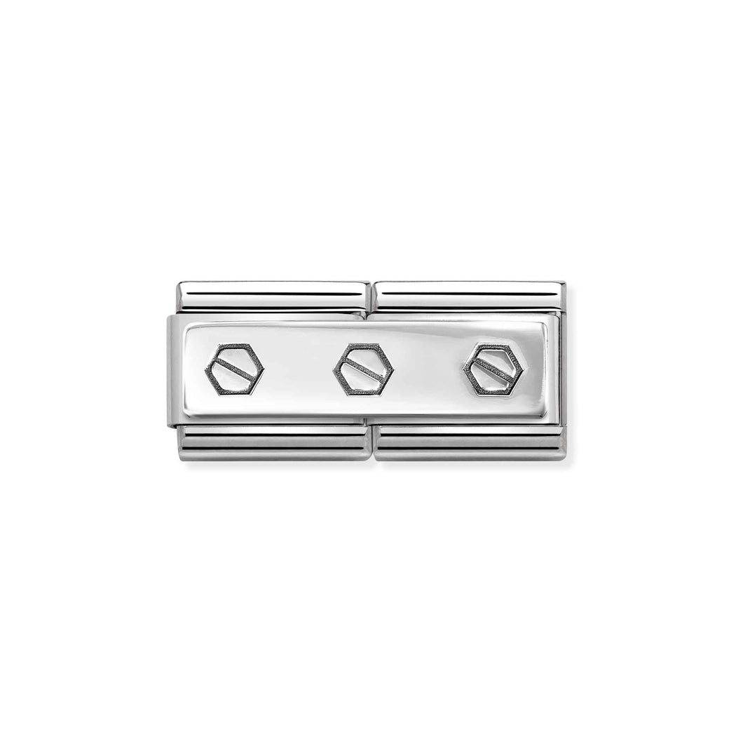 COMPOSABLE CLASSIC DOUBLE LINK 330710/50 THREE SCREWS IN 925 SILVER