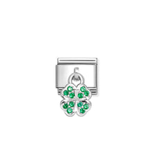 Load image into Gallery viewer, COMPOSABLE CLASSIC LINK 331800/30 FOUR-LEAF CLOVER CHARM WITH GREEN CZ IN 925 SILVER
