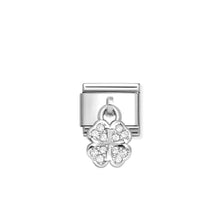 Load image into Gallery viewer, COMPOSABLE CLASSIC LINK 331800/31 FOUR-LEAF CLOVER CHARM WITH WHITE CZ IN 925 SILVER
