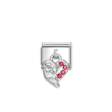 Load image into Gallery viewer, COMPOSABLE CLASSIC LINK 331800/34 ANGEL WINGS CHARM WITH RED CZ IN 925 SILVER
