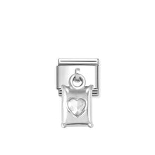 Load image into Gallery viewer, COMPOSABLE CLASSIC LINK 331812/11 RECTANGULAR BAGUETTE WHITE CZ CHARM IN 925 SILVER
