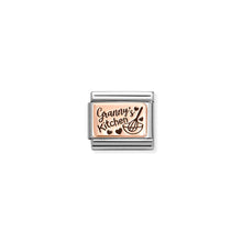 Load image into Gallery viewer, COMPOSABLE CLASSIC LINK 430111/27 GRANNY KITCHEN 9K ROSE GOLD AND BLACK ENAMEL
