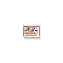 Load image into Gallery viewer, COMPOSABLE CLASSIC LINK 430201/20 CINEMA TICKET 9K ROSE GOLD AND BLACK ENAMEL
