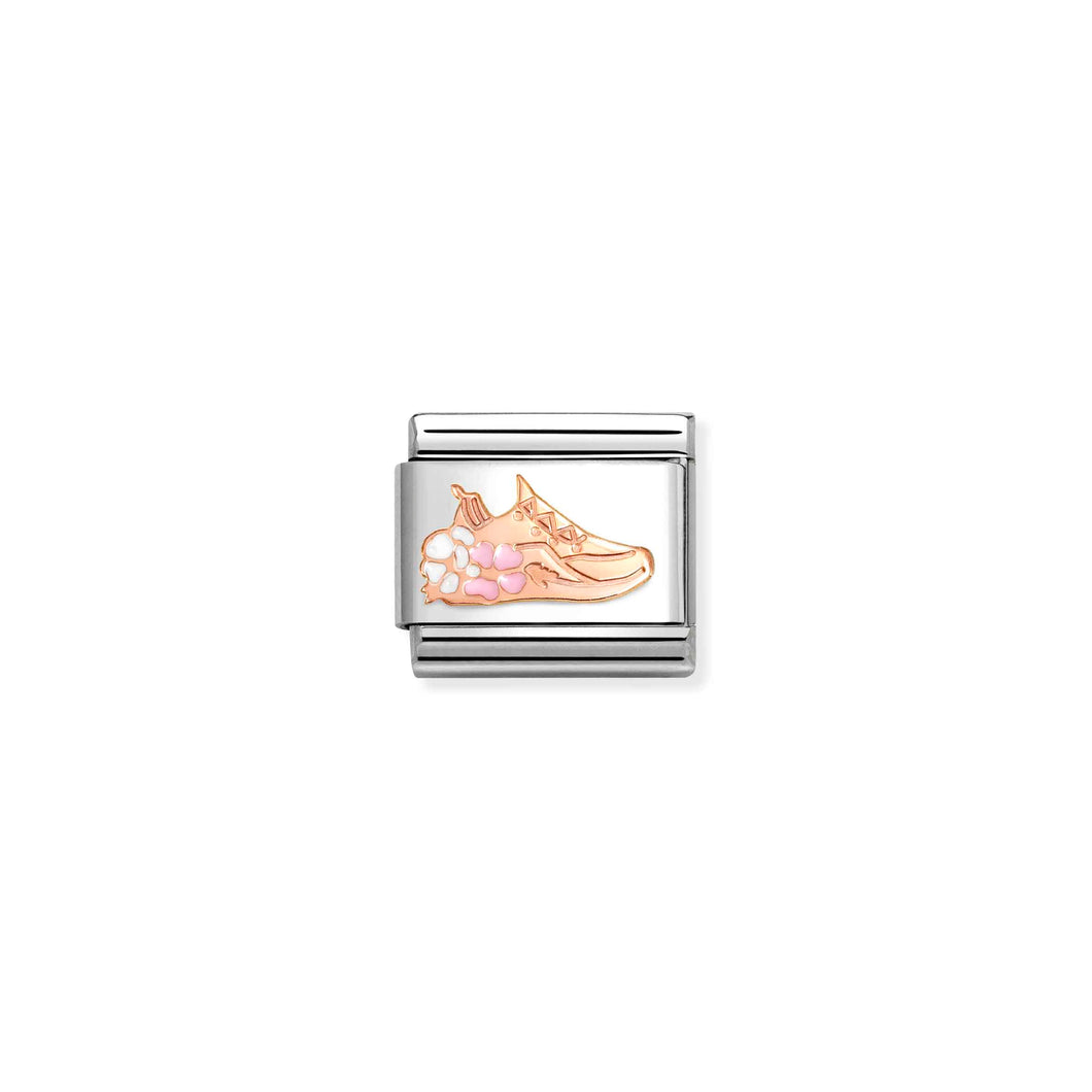 COMPOSABLE CLASSIC LINK 430202/25 SPORTS SHOE 9K ROSE GOLD AND ENAMEL