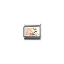 Load image into Gallery viewer, COMPOSABLE CLASSIC LINK 430202/38 SISTERS KNOT 9K ROSE GOLD AND BLACK ENAMEL
