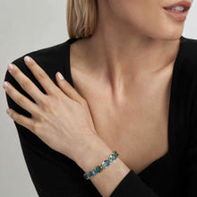 Load image into Gallery viewer, SYMBIOSI BRACELET 240803/025 SILVER WITH LARGE BLUE AND GREEN TWO-TONE STONES
