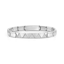 Load image into Gallery viewer, TRENDSETTER BRACELET 021140/001 STAINLESS STEEL &amp; TRIANGLE CZ PATTERN
