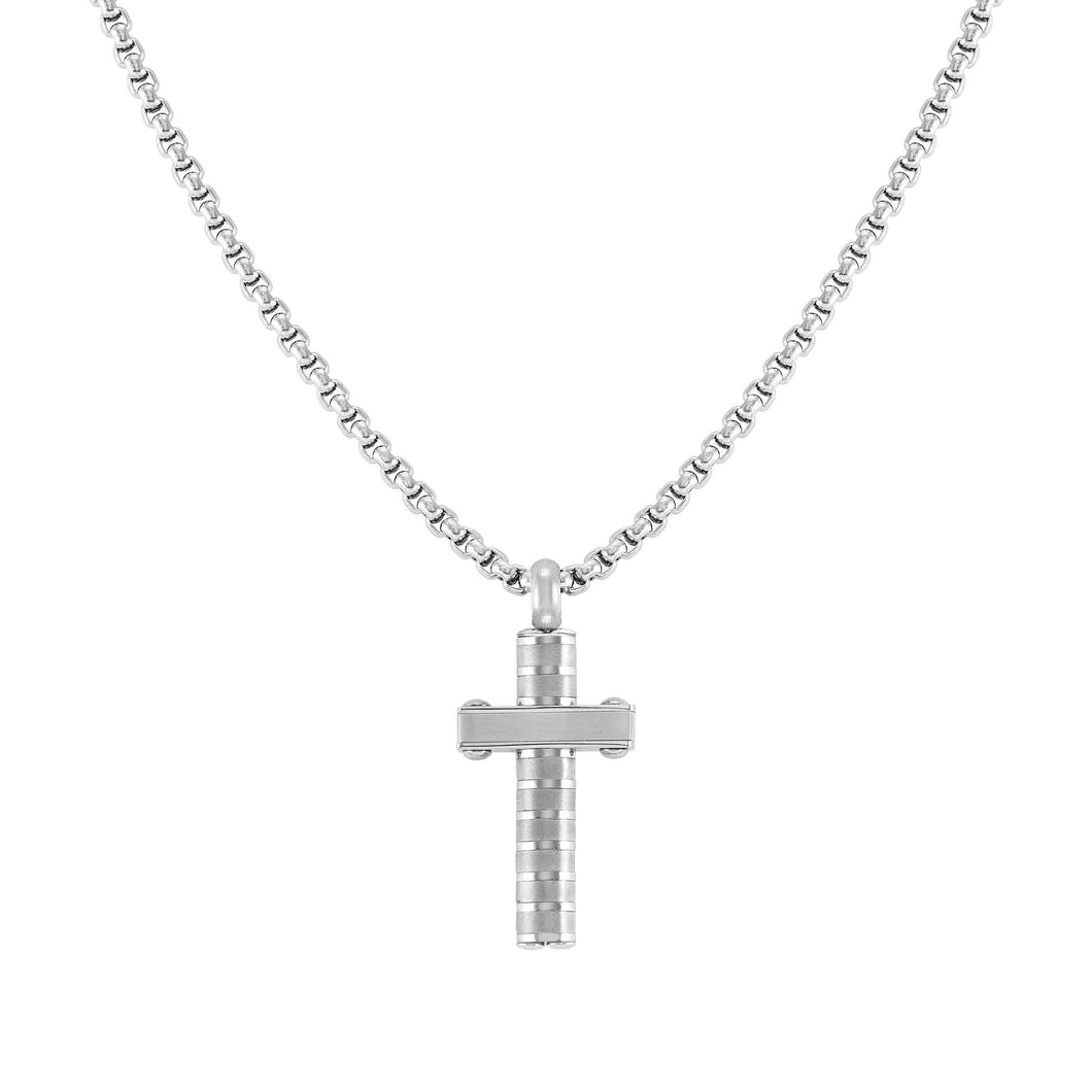 STRONG DIAMOND NECKLACE 028303/001 STAINLESS STEEL CROSS